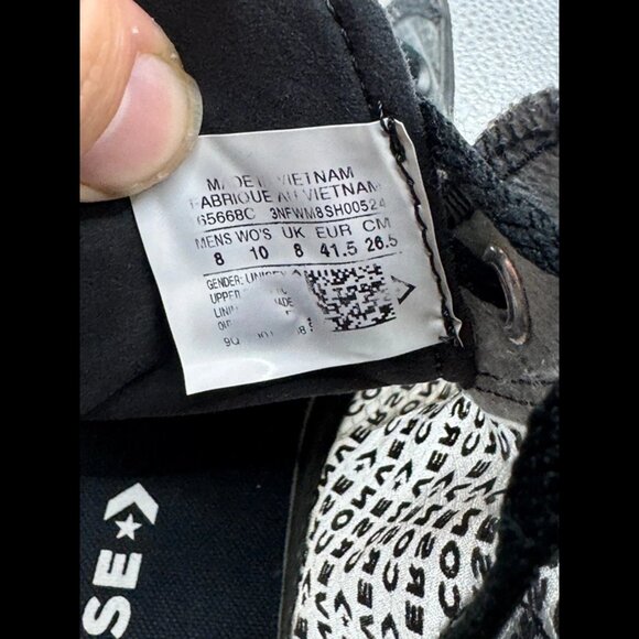 Size 8 - Converse Chuck Taylor All Star High Translucent Black Sneakers 65668C - Picture 9 of 11